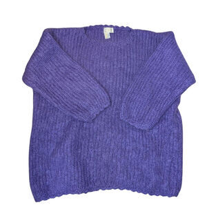 Vintage Oversized Purple Mohair Wool Sweater Rebecca Moses 90s Fashion Crewneck